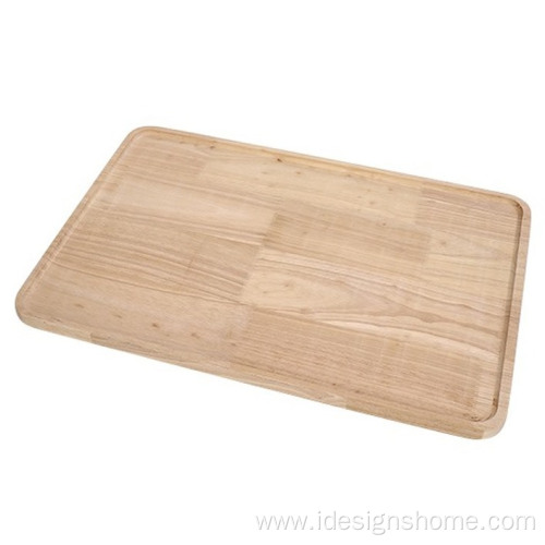 Round Solid Wood Serving Tray for Living Room/Kitchen